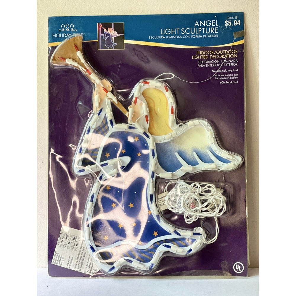 Holiday Time Angel Light Sculpture Indoor Outdoor Christmas Window Decoration